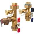 3/4" Lead Free Tankless Water Heater Valve Set with Relief Valve and Quick Connect Plumbing Connections